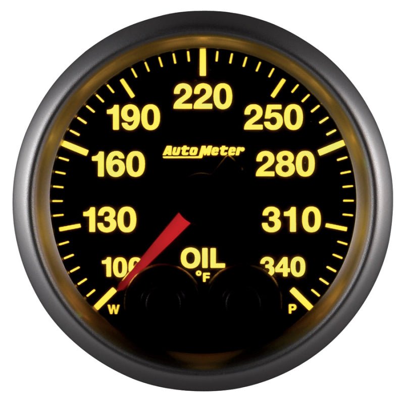 Autometer Elite 52mm 100 - 340 Deg F Oil Temp Peak & Warn w/ Electronic Control Gauge - My Store