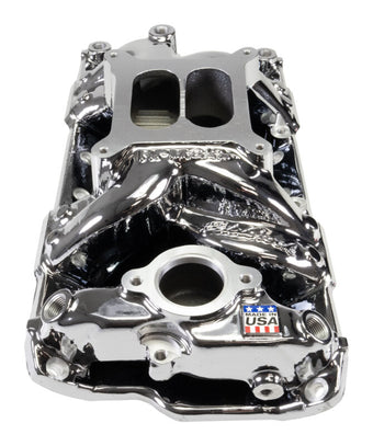 compare product Edelbrock Intake Manifold - Small Block Chevy - RPM Air Gap - Chrome Plasma Coated