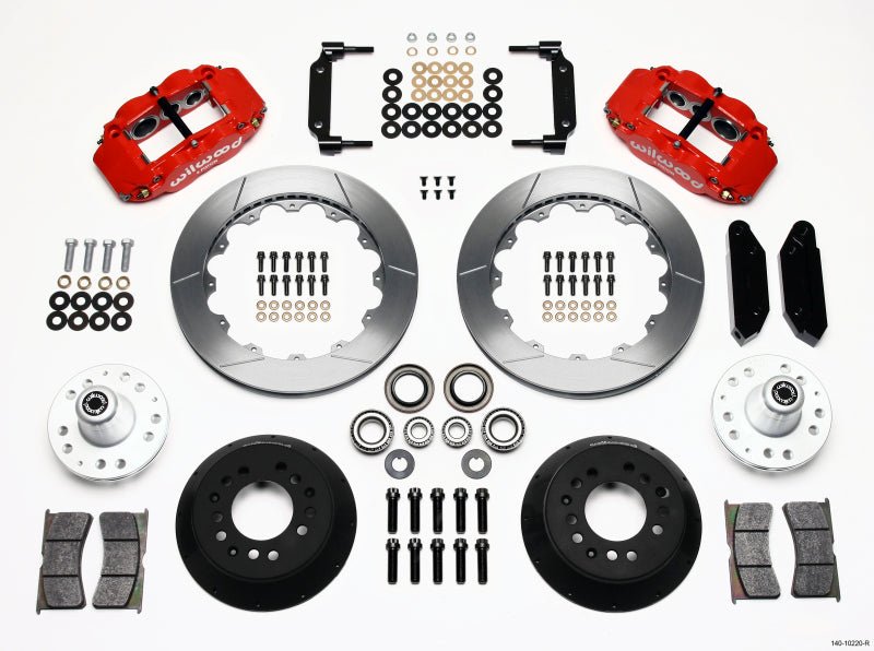 Wilwood Narrow Superlite 6R Front Hub Kit 12.88in Red 1970 - 1973 Mustang Disc Spindle - My Store