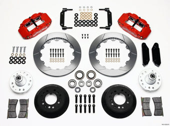 compare product Wilwood Narrow Superlite 6R Front Hub Kit 12.88in Red 1970-1973 Mustang Disc Spindle