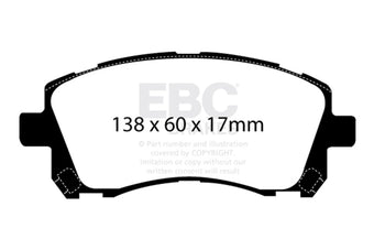 compare product EBC 98-02 Subaru Forester 2.5 Yellowstuff Front Brake Pads