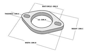 compare product Vibrant 2-Bolt T304 SS Exhaust Flanges (2.5in I.D.) - 5 Flange Bulk Pack