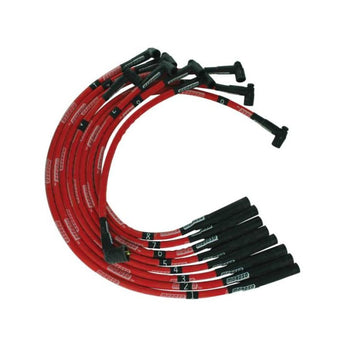 compare product Moroso SB Chrysler Mopar 273/318/340/360 Str Plug Boots HEI Sleeved Ultra Spark Plug Wire Set - Red