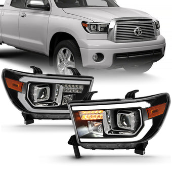compare product ANZO 2007-2014 Toyota Tundra Projector Light Bar H.L Black Amber(Led High Beam) (Halogen Version)