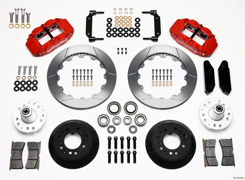 Wilwood Narrow Superlite 6R Front Hub Kit 12.88in Red 1968 - 1969 Mustang Disc Spindle - My Store