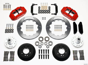 compare product Wilwood Narrow Superlite 6R Front Hub Kit 12.88in Red 1968-1969 Mustang Disc Spindle
