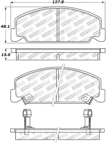 compare product StopTech Street Touring 93-00 Honda Civic DX w/ Rr Drum Brakes Front Brake Pads