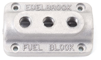 compare product Edelbrock Fuel Block Triple As Cast
