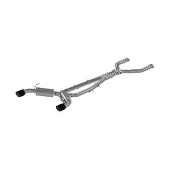 compare product MBRP 16-19 Infiniti Q50 3.0L FWD/AWD 3in Cat Back w/ 4.5in OD Carbon Fiber Tips - T304