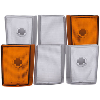 compare product ANZO Corner Lights 1988-1993 Chevrolet C1500 Euro Corner Lights 4 Crystal Chrome / 2 Crystal Amber