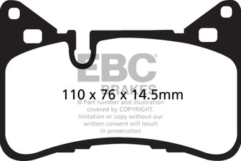 compare product EBC 14 Mercedes-Benz C63 AMG (W204) 6.2 Redstuff Rear Brake Pads