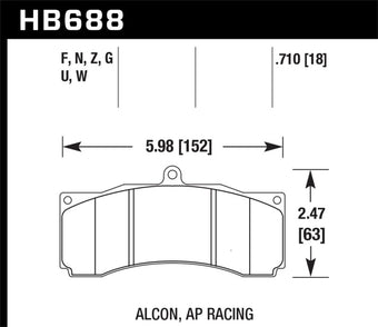 compare product Hawk Alcon / AP Racing / Baer HP Plus Street Brake Pads