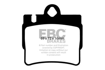 compare product EBC 01-02 Mercedes-Benz CL55 AMG 5.5 Redstuff Rear Brake Pads