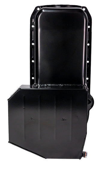 compare product Moroso Pre-80 Chevrolet SBC (w/Driver Side Dipstick) Wet Sump 7qt 7.5in Steel Oil Pan - Black
