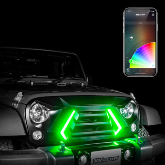 compare product XK Glow JK Wrangler XKCHROME LED Grill Kit (Dual Mode)