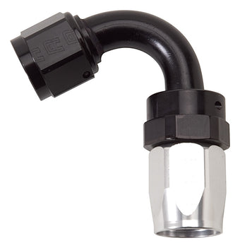 compare product Russell Performance -10 AN Black/Silver 120 Degree Tight Radius Full Flow Swivel Hose End