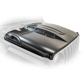 compare product DV8 Offroad 18+ Jeep JL Heat Dispersion Hood - Primer Black