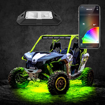 compare product XK Glow Rock Light w/ XKchrome App Controlled Bluetooth Advanced Kit 8pc RGB 6W