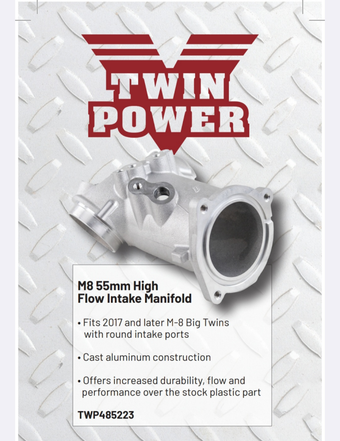 compare product Twin Power 55mm Aluminum High Flow Intake Manifold for 2017+ M8