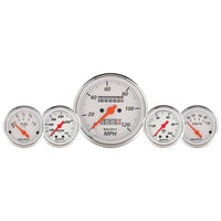 AutoMeter Gauge Kit 5 Pc. 3 - 1/8in. & 2 - 1/16in. Mech. Speedo. Wtmp & Oilp Arctic Wht - My Store