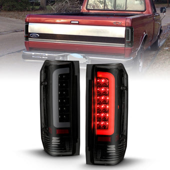 compare product ANZO 1987-1996 Ford F-150 LED Taillights Black Housing Smoke Lens (Pair)