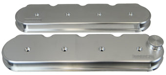 compare product Moroso Chevrolet Small Block Valve Cover - 1 Cover w/2 Breathers - No Logo - Polished Alum - Pair