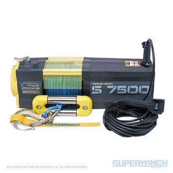 compare product Superwinch 7500 LBS 12V DC 5/16in x 54ft Synthetic Rope S7500 Winch