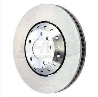 compare product SHW 15-18 Porsche Cayenne GTS w/19in Wheel w/o Ceramics Left Frt Smooth LW Brake Rotor (95835140350)