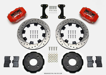compare product Wilwood Forged Dynalite Front Hat Kit 12.19in Drilled Red 2002 Mitsubishi Lancer