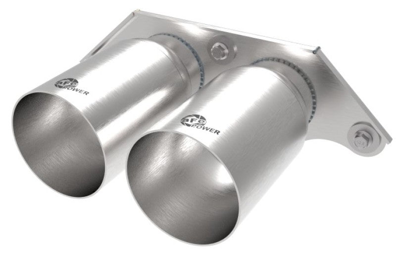aFe Power Mach Force Xp 4in 304 SS Bolt - On Exhaust Tips Brushed 14 - 19 Porsche 911 GT3 3.8L/4.0L - My Store