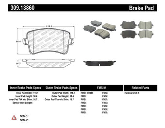 compare product StopTech Performance Brake Pads