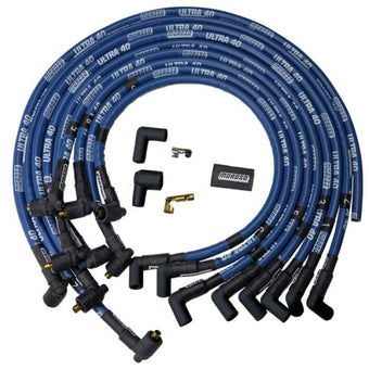 compare product Moroso Chevrolet Big Block Ignition Wire Set - Ultra 40 - Sleeved - Non-HEI - Crab - 90 Degree -Blue
