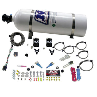 compare product Nitrous Express Dual Nozzle Sport Compact Nitrous Kit (35-50-75HP) w/15lb Bottle
