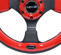 NRG Reinforced Steering Wheel (320mm) Blk w/Red Trim & 5mm 3 - Spoke - My Store