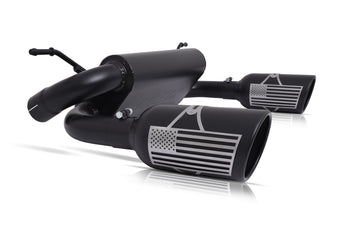 compare product Gibson 07-10 Jeep Wrangler JK X 3.8L 2.5in Patriot Series Cat-Back Dual Split Exhaust - Blk Ceramic