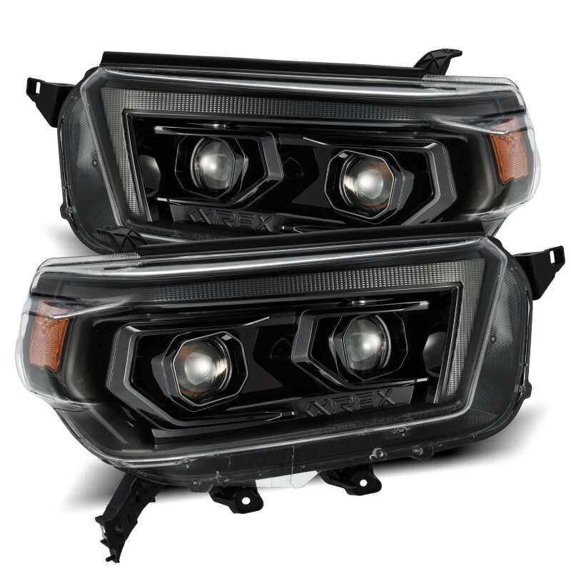 AlphaRex 10 - 13 Toyota 4Runner PRO - Series Proj Headlights Plank Style Alpha Blk w/Seq Signal/DRL - My Store