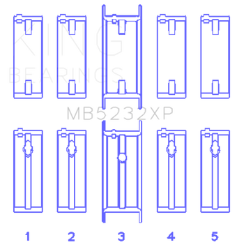 compare product King Engine Bearings Nissan CA16DET/CA18DET/CA20ET (Size +0.50mm) Main Bearing Set