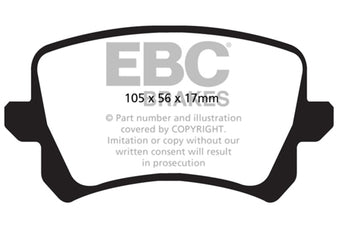 compare product EBC 12-17 Volkswagen CC Bluestuff Rear Brake Pads