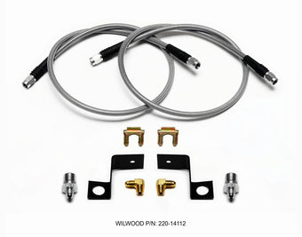 compare product Wilwood Flexline Kit 30 inch -3 3/8-24 IF 1/8 NPT 90 Degree