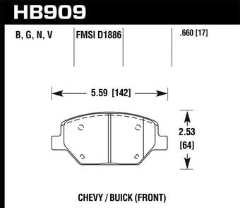 compare product Hawk 16-18 Chevrolet Camaro HPS 5.0 Front Brake Pads