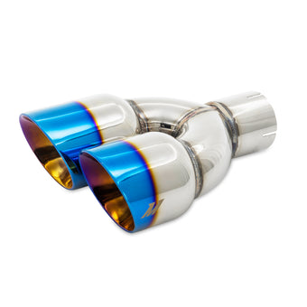 compare product Mishimoto Dual Offset Tips 2.5in Inlet 3in Outlet Slash Cut - Burnt
