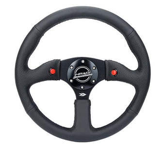 compare product NRG Reinforced Steering Wheel (350mm/ 2.5in. Deep) Sport Leather Racing/ 4mm Matte Black Spoke
