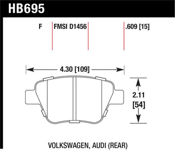 compare product Hawk 2011-2013 Audi A3 Except TDI HPS 5.0 Rear Brake Pads