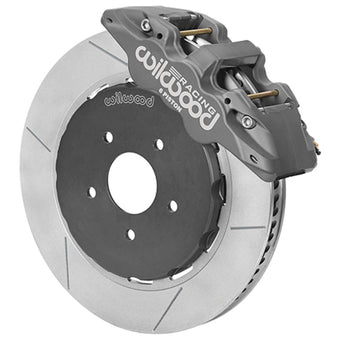 compare product Wilwood AERO6 RACE Front Big Brake Kit 14in GT Slotted 94-04 Mustang - Type III Ano Grey Calipers