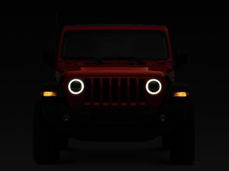 Raxiom 18 - 22 Jeep Wrangler JL/JT Axial Series LED Headlights - Black Housing (Clear Lens) - My Store