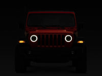 Raxiom 18 - 22 Jeep Wrangler JL/JT Axial Series LED Headlights - Black Housing (Clear Lens) - My Store