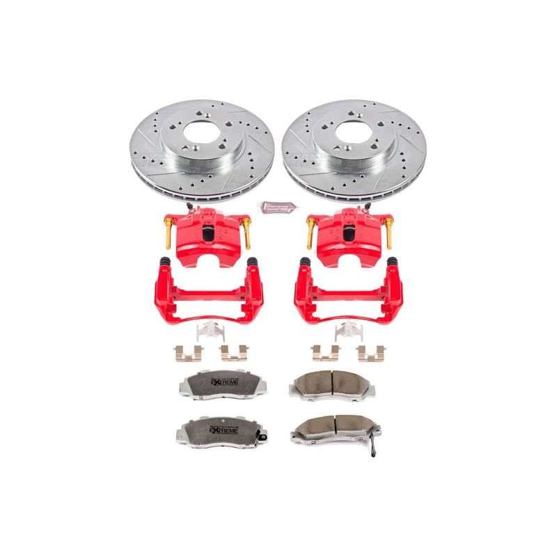 Power Stop 97 - 01 Acura Integra Front Z26 Street Warrior Brake Kit w/Calipers - My Store