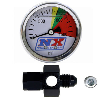 compare product Nitrous Express N2O Flo-Thru Pressure Gauge (0-1500 PSI) 6AN