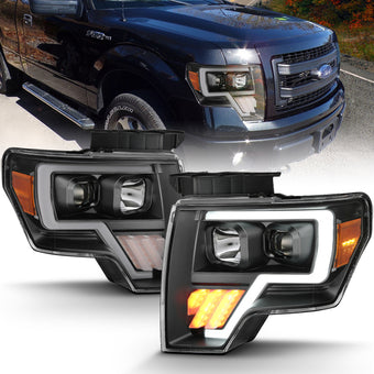 compare product ANZO 2009-2014 Ford F-150 Projector Light Bar G4 H.L. Black Amber