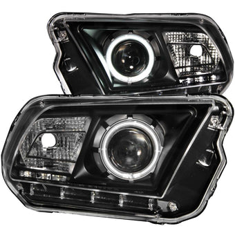 compare product ANZO 2010-2014 Ford Mustang Projector Headlights w/ Halo Black (CCFL)